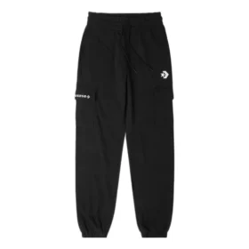 Módní pletené jogger kalhoty s logem, asijské velikosti „Black“