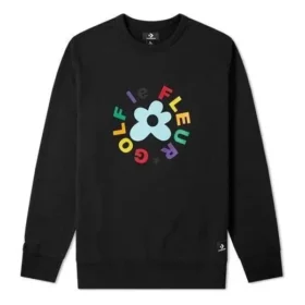 Mikina Converse x Golf Le Fleur Crew – asijské velikosti „Black“ Mikina Converse x Golf Le Fleur Crew – asijské velikosti „Black“