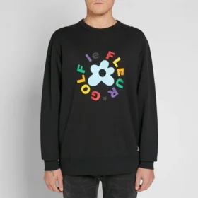 Mikina Converse x Golf Le Fleur Crew – asijské velikosti „Black“ Mikina Converse x Golf Le Fleur Crew – asijské velikosti „Black“