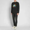 Mikina Converse x Golf Le Fleur Crew – asijské velikosti „Black“