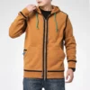 Mikina s kapucí a celopropínacím zipem UTILITY, asijské velikosti „Dark Soba Brown“