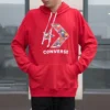 Mikina s kapucí a hvězdicovým vzorem, asijské velikosti „Red“