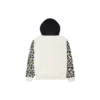 Mikina s kapucí a potiskem duhového leoparda, asijské velikosti, „Off White“