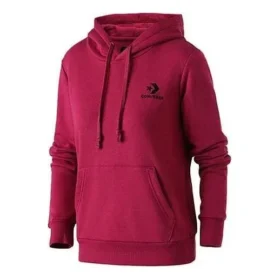 Mikina s kapucí a výšivkou hvězdicového šrafování, asijské velikosti „Dark Red“