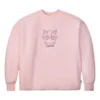 Mikina s kulatým výstřihem Converse x Pokemon Jigglypuff Sherpa, asijské velikosti „Růžová“