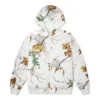 Oboustranná bundy Real Tree s potiskem listů, asijské velikosti „Casual White“