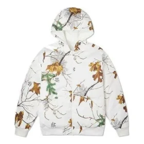 Oboustranná bundy Real Tree s potiskem listů, asijské velikosti „Casual White“ Oboustranná bundy Real Tree s potiskem listů, asijské velikosti „Casual White“