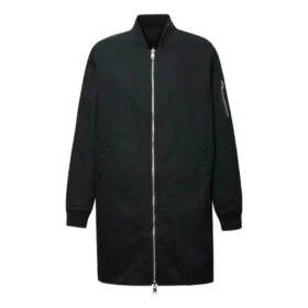 Oboustranná dlouhá bunda Bomber, asijské velikosti „Black“ Oboustranná dlouhá bunda Bomber, asijské velikosti „Black“