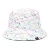 Oboustranný klobouk typu bucket hat s motivem rozstříknuté barvy „White“