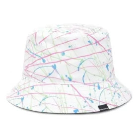 Oboustranný klobouk typu bucket hat s motivem rozstříknuté barvy „White“