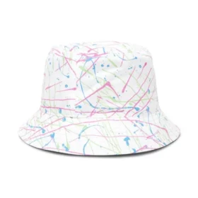 Oboustranný klobouk typu bucket hat s motivem rozstříknuté barvy „White“