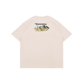 Outdoorové tričko s potiskem, asijské velikosti „Beige“ Outdoorové tričko s potiskem, asijské velikosti „Beige“
