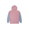 Oversized mikina s kapucí a barevnými bloky, asijské velikosti „Pink Aura“