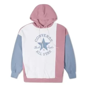 Oversized mikina s kapucí a barevnými bloky, asijské velikosti „Pink Aura Multi“ Oversized mikina s kapucí a barevnými bloky, asijské velikosti „Pink Aura Multi“