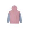 Oversized mikina s kapucí a barevnými bloky, asijské velikosti „Pink Aura Multi“