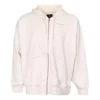 Oversized mikina s kapucí a celopropínacím zipem, asijské velikosti „Off White“