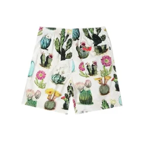 Plant Print Resort Short Asia Sizing „Desert Sand Cactus Multi“ Plant Print Resort Short Asia Sizing „Desert Sand Cactus Multi“