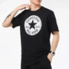 Pánské Converse Chuck Pattern s kulatým výstřihem, ležérní sportovní, prodyšné, s krátkým rukávem, černé