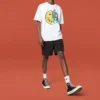 Pánské Converse s potiskem usmívající se tváře, prodyšné, s krátkým rukávem, bílé