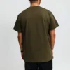 Pánské Converse x Kim Jones Crossover Small Label Jednobarevné sportovní tričko s kulatým výstřihem a krátkými rukávy Olivově zelené