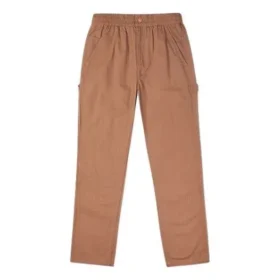 Pánské kalhoty Converse s logem, jednobarevné, rovné, ležérní, s elastickým pasem, dlouhé, hnědé
