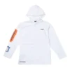Pánská mikina s kapucí Converse x Rokit Crossover Back s velkým potiskem loga, dlouhé rukávy, bílá