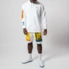 Pánská mikina s kapucí Converse x Rokit Crossover Back s velkým potiskem loga, dlouhé rukávy, bílá