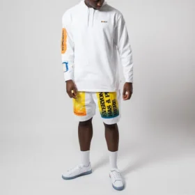 Pánská mikina s kapucí Converse x Rokit Crossover Back s velkým potiskem loga, dlouhé rukávy, bílá Pánská mikina s kapucí Converse x Rokit Crossover Back s velkým potiskem loga, dlouhé rukávy, bílá