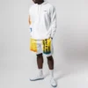 Pánská mikina s kapucí Converse x Rokit Crossover Back s velkým potiskem loga, dlouhé rukávy, bílá