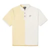 Pánské polo tričko Converse Splicing Colorblock Lapel s krátkým rukávem v krémově žluté barvě