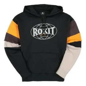 Pánský pulovr Converse x Rokit s kříženým prošíváním, černý Pánský pulovr Converse x Rokit s kříženým prošíváním, černý