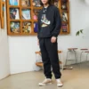 Pánské sportovní kalhoty Converse v jednobarevném provedení s vysokým pasem / kalhoty / joggery – černé