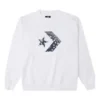 Pánský sportovní svetr s kulatým výstřihem Converse Cashew Logo Knit, bílý