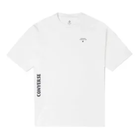 Pánské sportovní tričko Converse Skate s volným potiskem, kulatým výstřihem a krátkými rukávy, bílé Pánské sportovní tričko Converse Skate s volným potiskem, kulatým výstřihem a krátkými rukávy, bílé