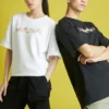 Pánské sportovní volné tričko s krátkým rukávem Converse s potiskem, bílé