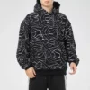 Pánský svetr Converse Athleisure Casual Sports Splash Ink Printing s kapucí a fleecovou podšívkou, celoplošný potisk