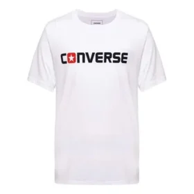 Pánské tričko Converse Pure Cotton Alphabet s krátkým rukávem, bílé