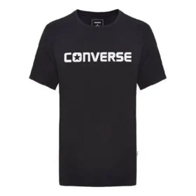 Pánské tričko Converse Pure Cotton Alphabet s krátkým rukávem, černé