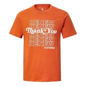 Pánské tričko Converse Renew s potiskem abecedy, krátký rukáv, oranžové
