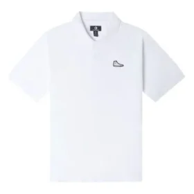 Polo tričko s nášivkou na botě, asijské velikosti „White“ Polo tričko s nášivkou na botě, asijské velikosti „White“