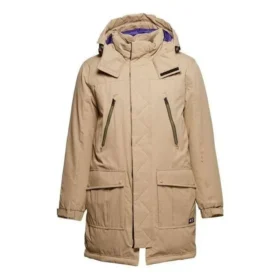 Polodlouhá péřová bundy, asijské velikosti „Khaki“