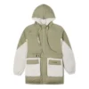 Péřová bundy asijské velikosti „Olive Green White“