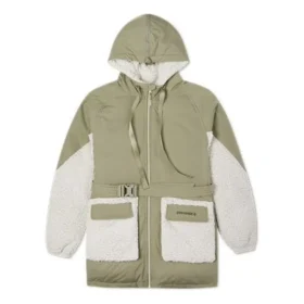 Péřová bundy asijské velikosti „Olive Green White“