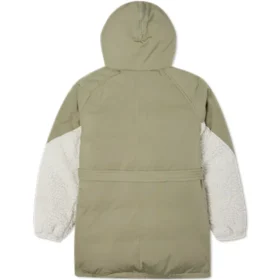 Péřová bundy asijské velikosti „Olive Green White“