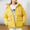 Péřová bundy s kapucí Cargo, asijské velikosti „Yellow“