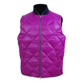 Péřová vesta Down Puffer Vest, asijské velikosti „Purple“