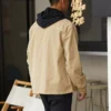 Pracovní košile z prané plátěné látky s celopropínacím zipem, asijské velikosti „Nomad Khaki“