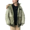 Prémiová módní polodlouhá bundy, asijské velikosti „Army Green“