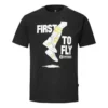Pro Leather Alphabet Printing Short Sleeve asijské velikosti „Black“