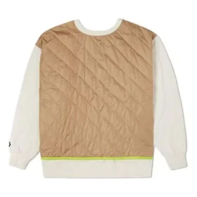 Prošívaná mikina s kulatým výstřihem Shapes, asijské velikosti „Beige“ Prošívaná mikina s kulatým výstřihem Shapes, asijské velikosti „Beige“